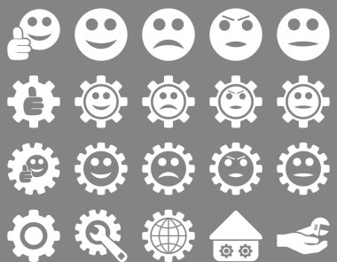 Ayarları ve gülümseme Gears simgeler