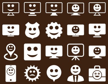 Araçlar, Dişliler, gülümsüyor, dilspays simgeleri.