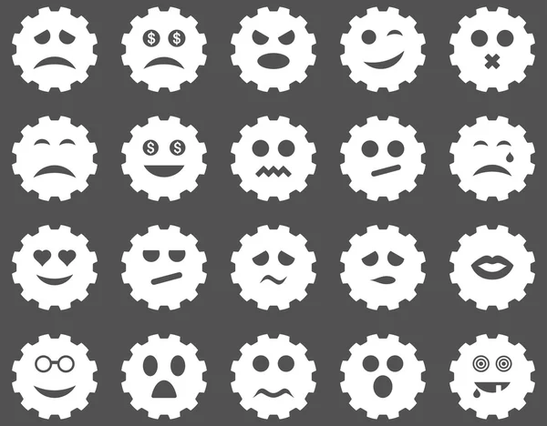 Gear emotion icons — Stock Vector