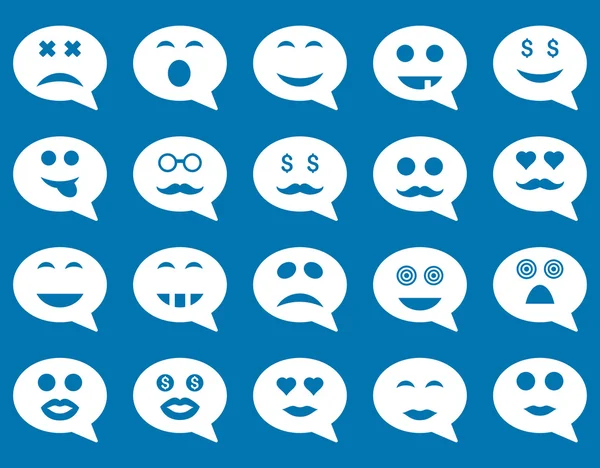 Chat Emotionen Lächeln Symbole — Stockvektor