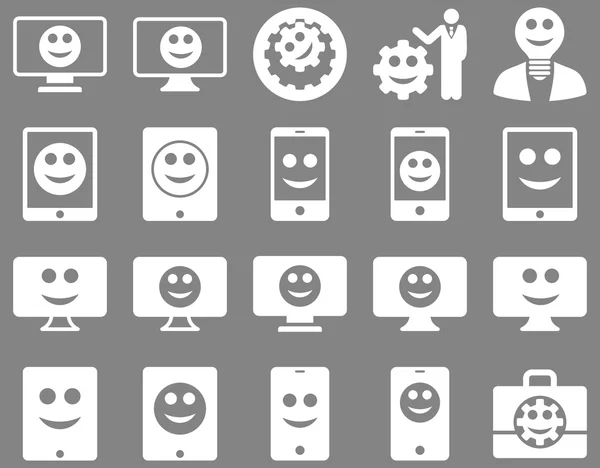 Tools, options, smiles, displays, devices icons — Stock Photo, Image