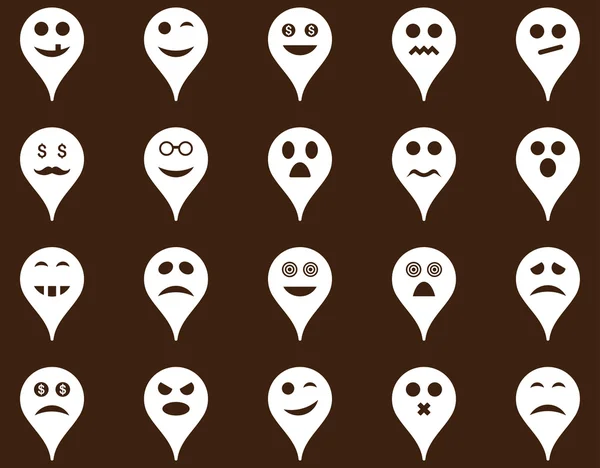 Iconos de marcador de mapa de emoción . — Foto de Stock