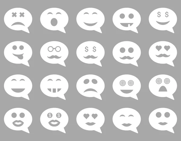 Chat emozione sorriso icone — Foto Stock