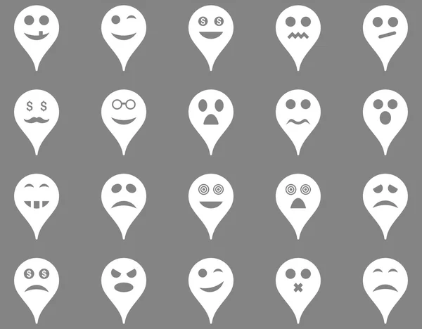 Iconos de marcador de mapa de emoción . —  Fotos de Stock