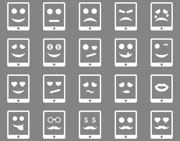 Emotion mobile tablet icons — Stock Photo, Image