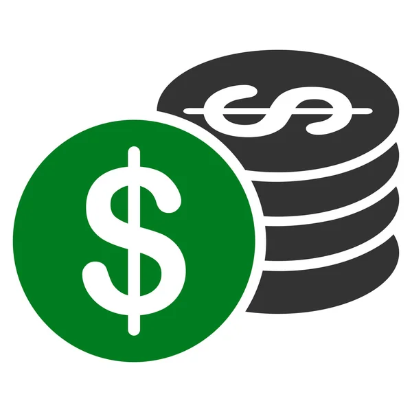 Ícone de moedas de dólar do Business Bicolor Set — Vetor de Stock
