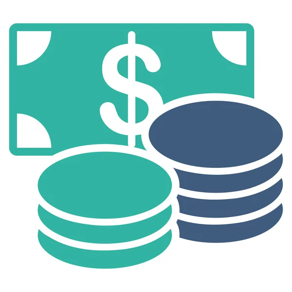Icône Cash de Business Bicolor Set — Image vectorielle