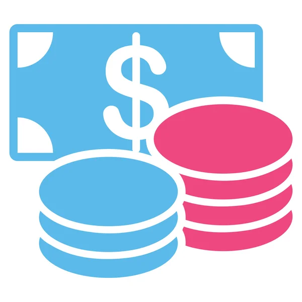 Ikona peníze z podnikání Bicolor Set — Stockový vektor