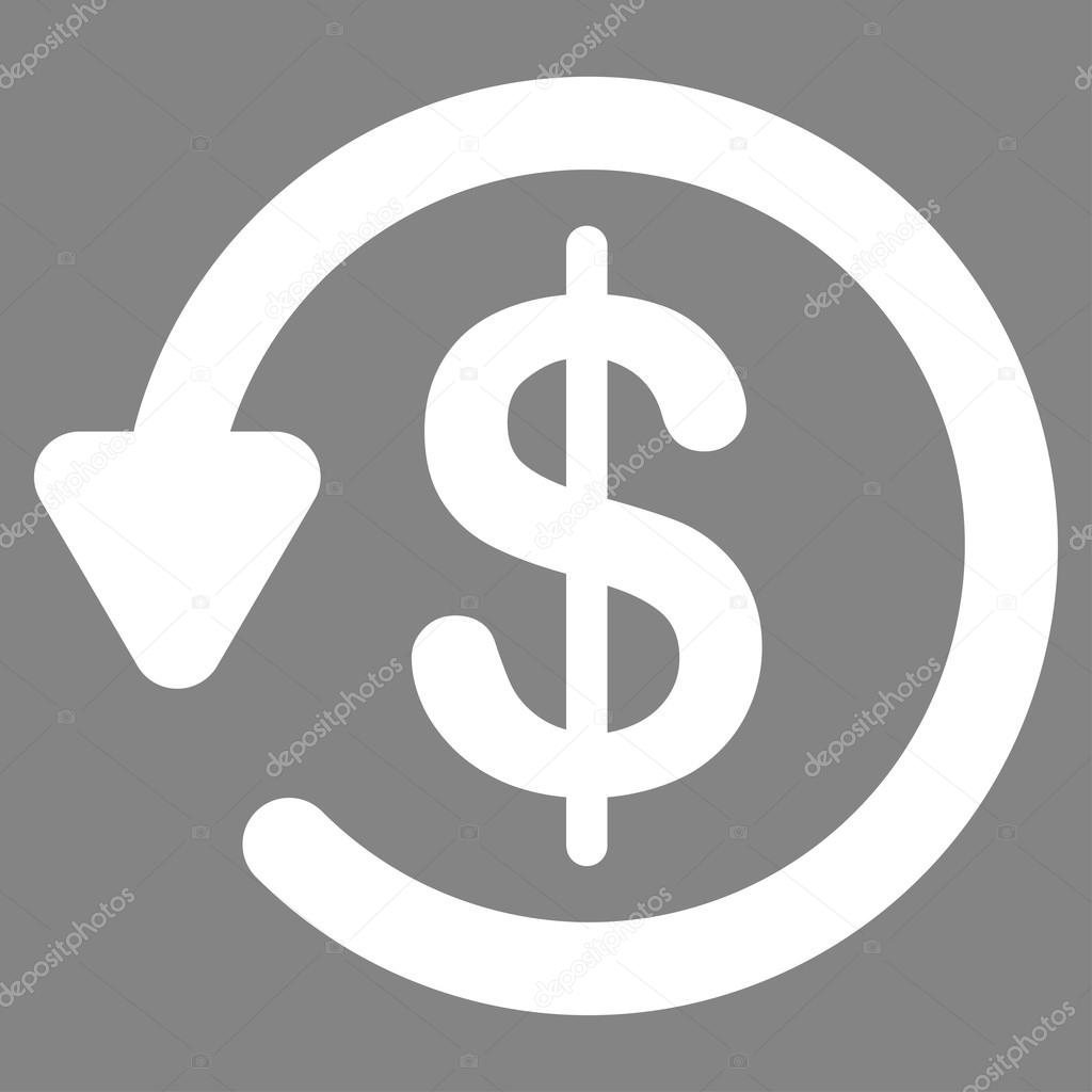 Set refund money icon isolated on black and white background