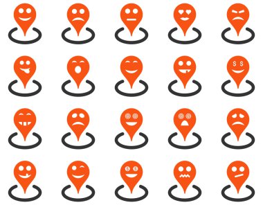 Gülümsüyor konumu simgeler