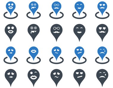 Gülümsüyor harita işaretleyici simgeler