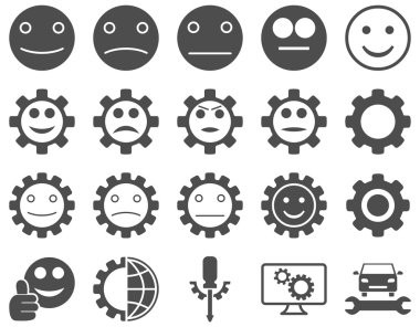 Araçlar ve gülümseme Gears simgeler