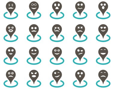 Gülümsüyor konumu simgeler