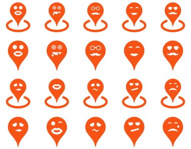 Gülümsüyor konumu simgeler