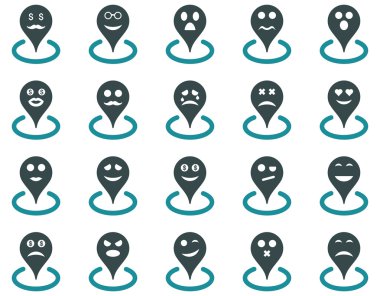 Gülümsüyor konumu simgeler