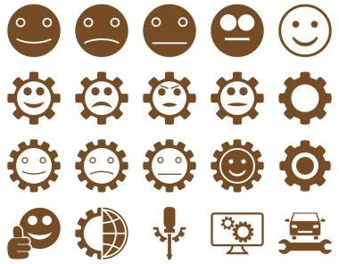 Araçlar ve gülümseme Gears simgeler