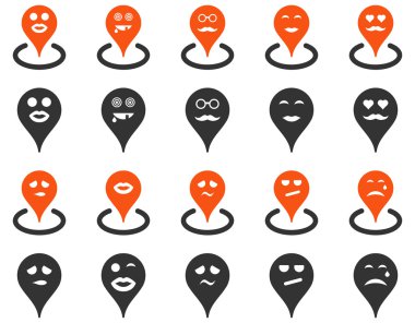 Gülümsüyor harita işaretleyici simgeler