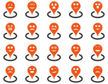 Gülümsüyor konumu simgeler