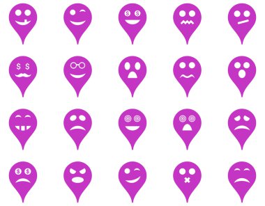 Duygu harita işaretleyici simgeler.