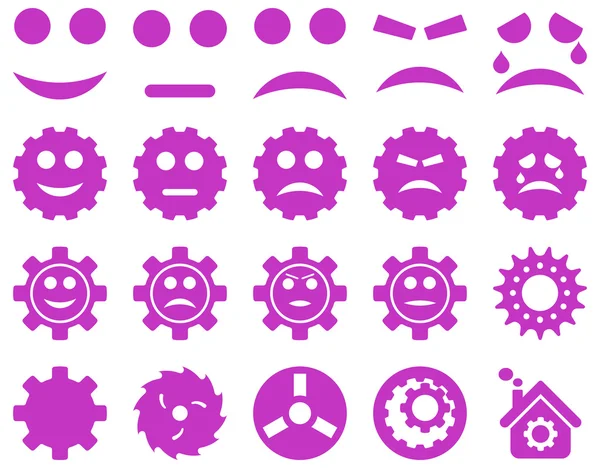 Verktyg och leende Gears ikoner — Stock vektor