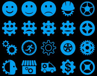 Araçlar ve gülümseme Gears simgeler