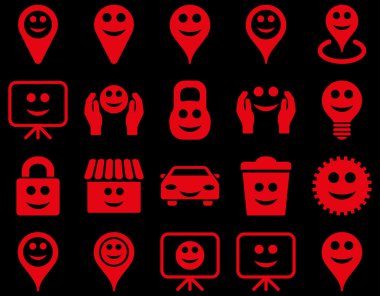 Araçlar, seçenekler, gülümsüyor, nesneleri simgeler