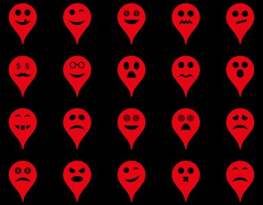 Duygu harita işaretleyici simgeler.