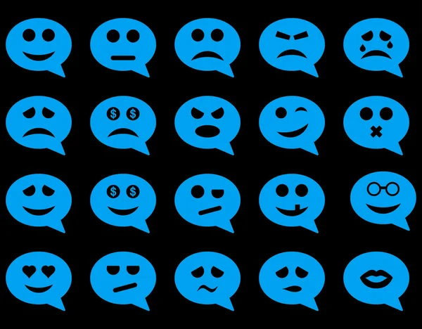 Chat Emotionen Lächeln Symbole — Stockfoto