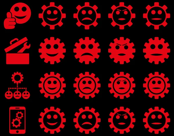 Hulpmiddelen en glimlach Gears pictogrammen — Stockfoto
