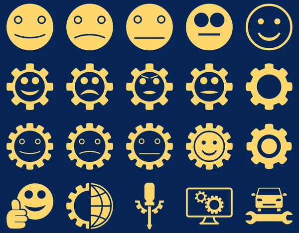 Tools and Smile Gears Icons — Stock Photo, Image