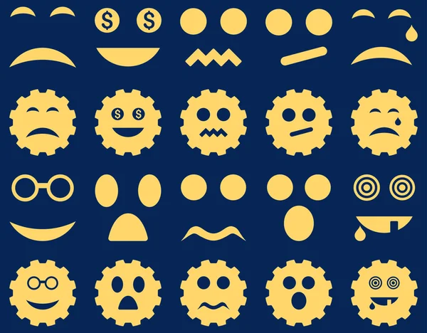 Tool, gear, smile, emotion icons — Stock Photo, Image