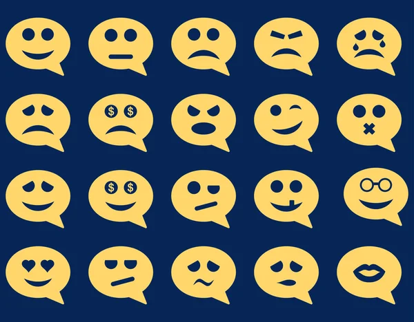 Ícones de sorriso emoção bate-papo — Fotografia de Stock