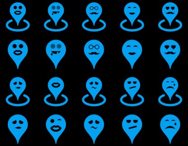 Gülümsüyor konumu simgeler