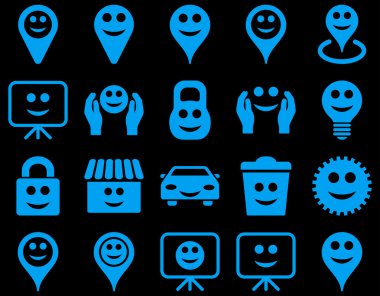 Araçlar, seçenekler, gülümsüyor, nesneleri simgeler