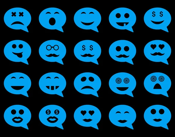Chatta känslor leende ikoner — Stock vektor