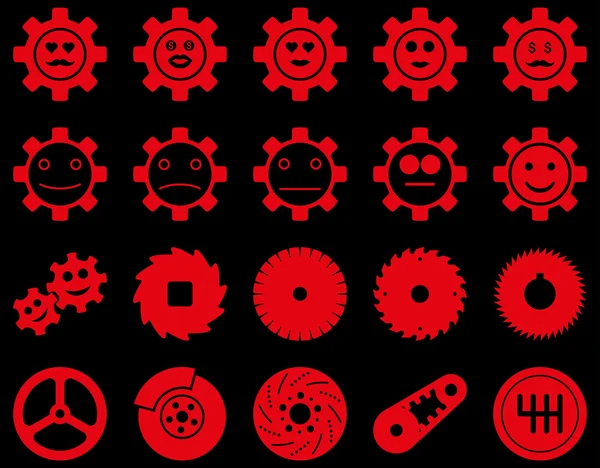 Ferramentas e ícones de engrenagens de sorriso — Vetor de Stock