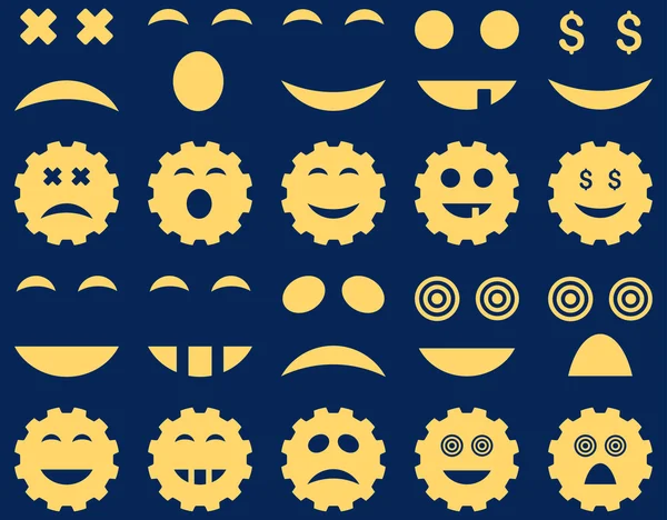 Tool, gear, smile, emotion icons — Stock Photo, Image