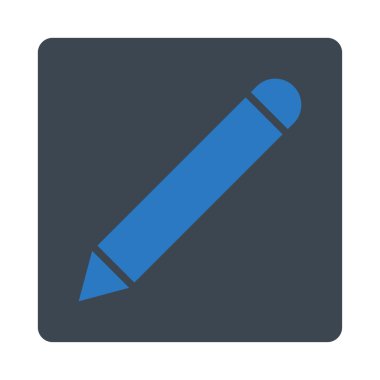 Kalem düz düz mavi renkler düğmesini yuvarlak