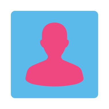 Kullanıcı düz pembe ve mavi renkler düğmesini yuvarlak