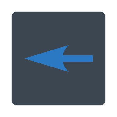 Keskin sol ok düz düz mavi renkler düğmesini yuvarlak