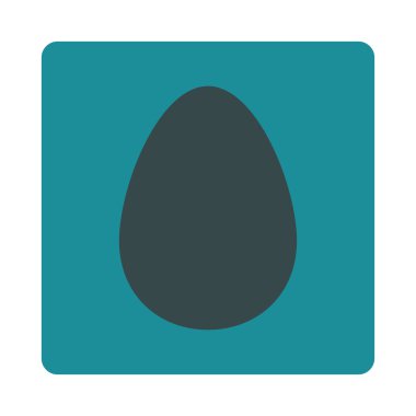 Yumurta yuvarlak düz yumuşak mavi renkler düğmesi