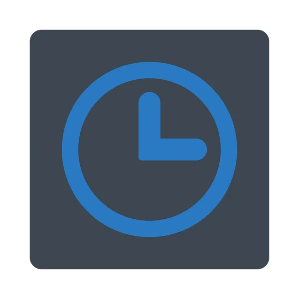 时钟扁平光滑的蓝色圆形按钮 — 图库矢量图片