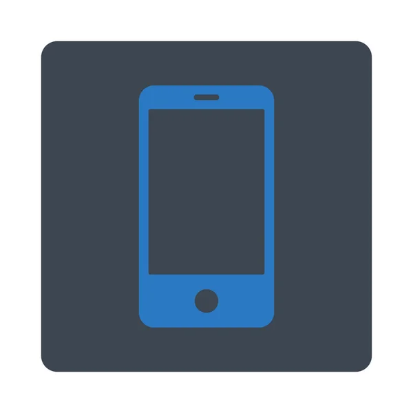 Smartphone plana cores azuis lisas botão arredondado — Vetor de Stock