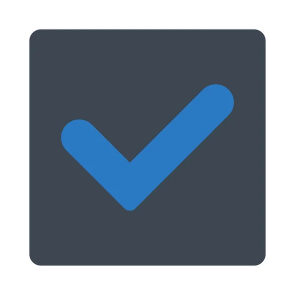 Sí plana lisa azul colores redondeados botón — Vector de stock