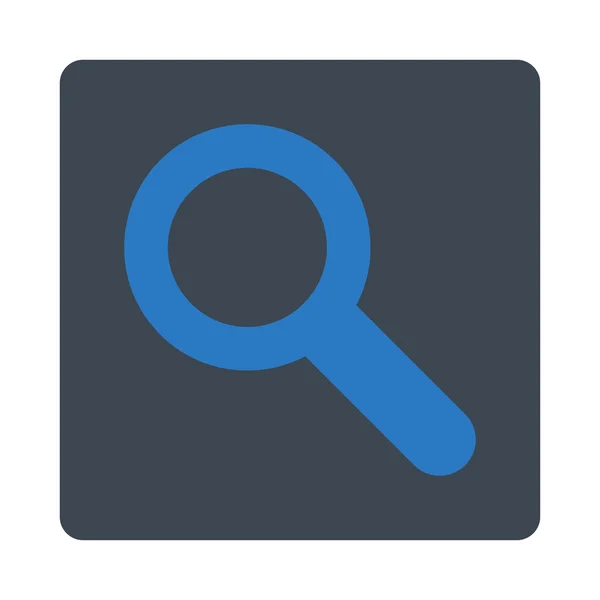 丸みを帯びた滑らかな平面の青い色の検索ボタン — ストックベクタ
