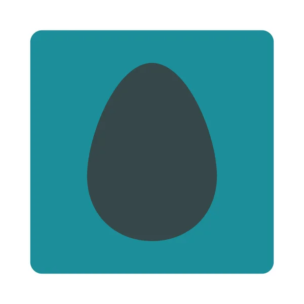 Яйцо плоские мягкие голубые цвета округлая кнопка — стоковый вектор