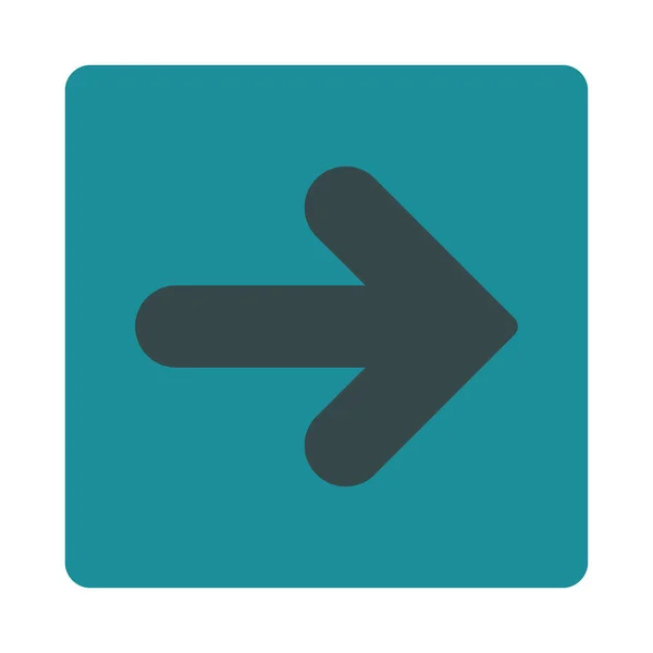 Flecha Derecha plana suave azul colores redondeados botón — Vector de stock