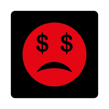 İflas Smiley simge ticaret düğmeleri Overcolor set