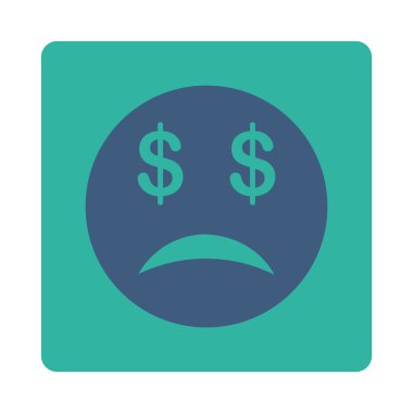 İflas Smiley simge ticaret düğmeleri Overcolor set