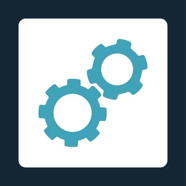 Gears pictogram van Commerce knoppen Overcolor Set — Stockvector